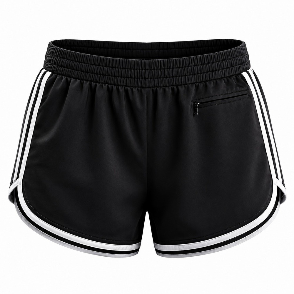 Champion Athletic Shorts Womens Large Black Good Retro Striped Dolphin Shorts - Picture 3 of 7